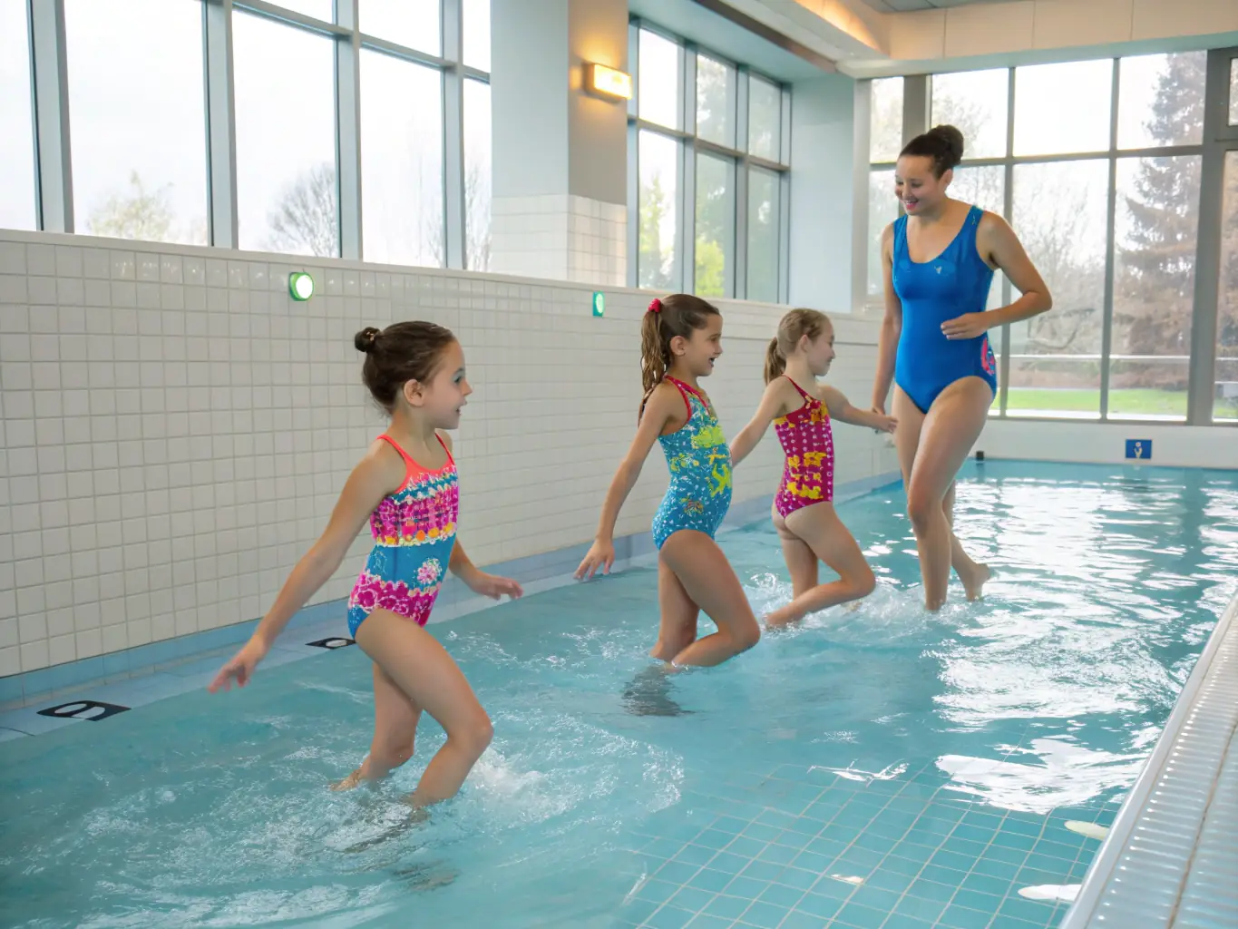 A vibrant image of young participants learning the basics of swin in a fun and engaging environment, emphasizing the importance of youth development.